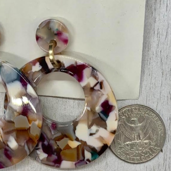 Earrings Multi Color Acrylic Resin - Picture 2 of 3